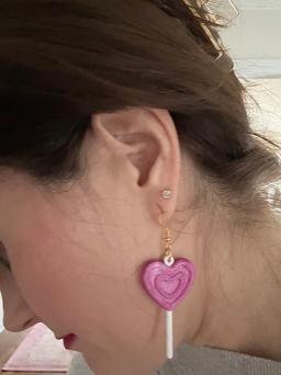 3 Pack Heart Lollipop Earrings | Valentine's Day Jewelry | Lightweight Earrings 13