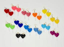 3 Pack Heart Lollipop Earrings | Valentine's Day Jewelry | Lightweight Earrings 5