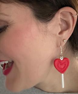 3 Pack Heart Lollipop Earrings | Valentine's Day Jewelry | Lightweight Earrings 6