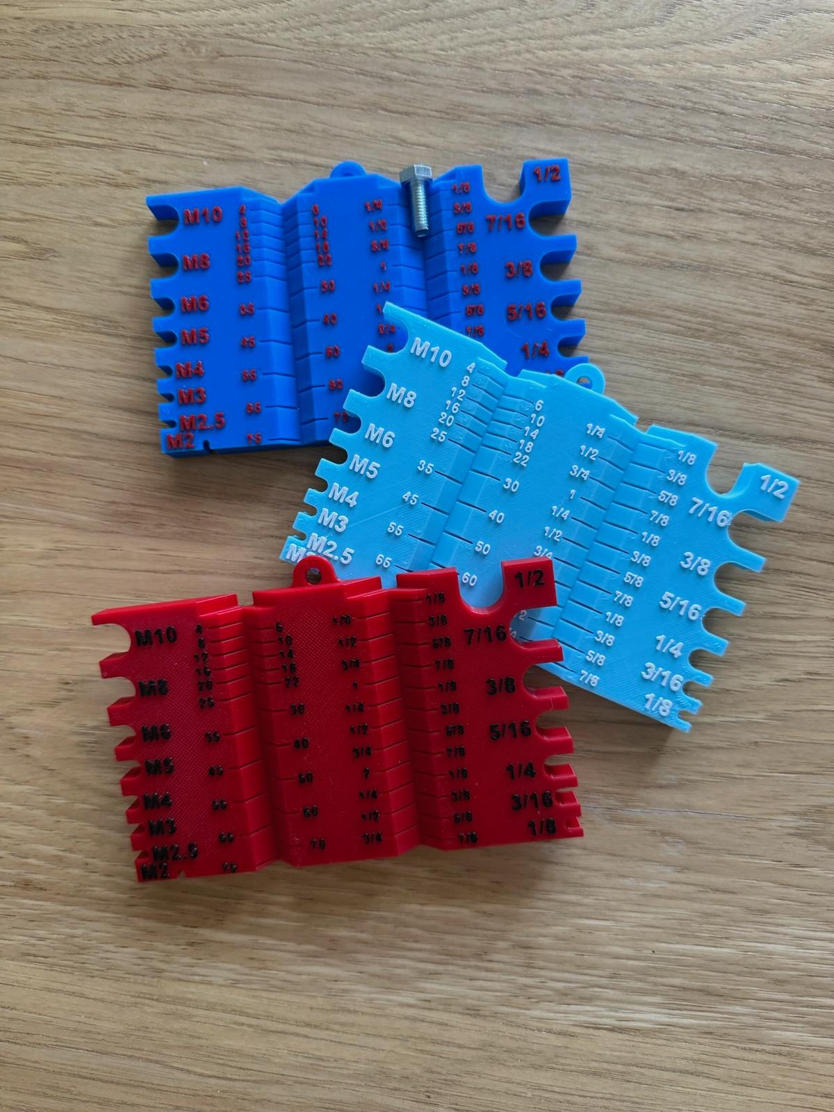 Bolt & Screw Gauge Tool | Metric/SAE Thread Sizing Guide | Workshop Organizer | Custom Team Colors