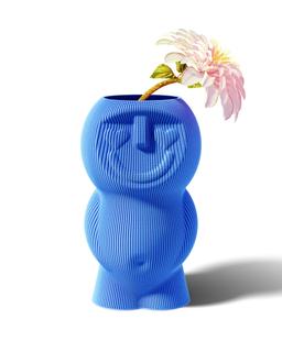 Boy in Love Vase - 3D Printed Happy Face Vase - Unique Ribbed Texture - Recycled Plastic Home Decor - Housewarming Gift 1