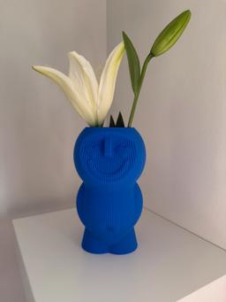 Boy in Love Vase - 3D Printed Happy Face Vase - Unique Ribbed Texture - Recycled Plastic Home Decor - Housewarming Gift 10