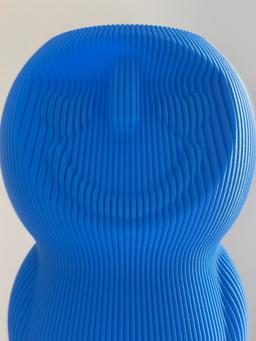 Boy in Love Vase - 3D Printed Happy Face Vase - Unique Ribbed Texture - Recycled Plastic Home Decor - Housewarming Gift 7