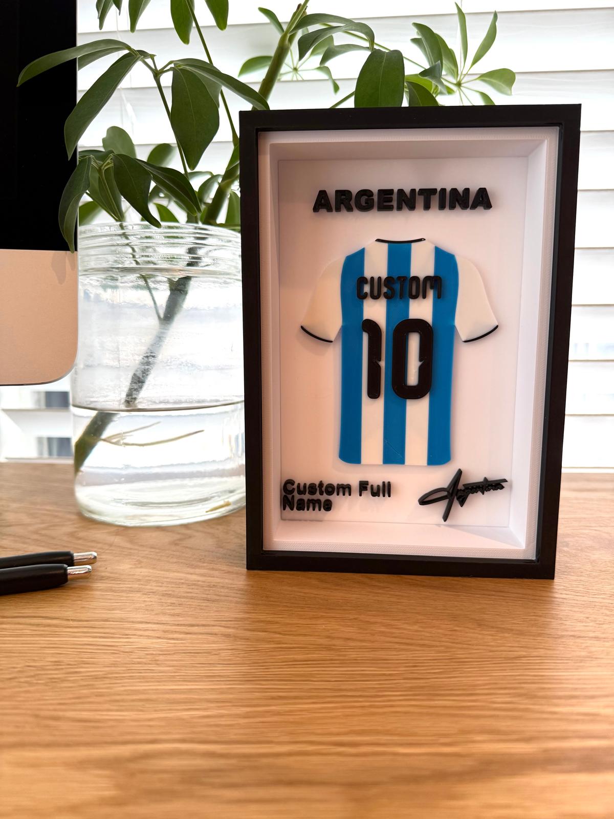 Custom Soccer Framed Jerseys | France, Argentina, Brazil | 3D Printed World Cup Gift