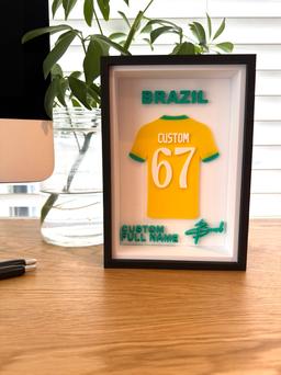 Custom Soccer Framed Jerseys | France, Argentina, Brazil | 3D Printed World Cup Gift 2