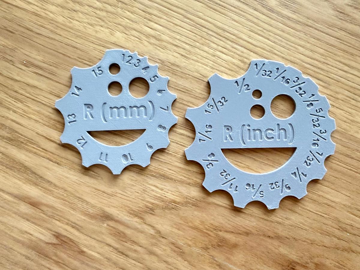 Fillet Radius Gauge Set | Metric & Imperial | PETG Tool for Machinists Mechanics | Shop Measurement Tool | 3D Printed