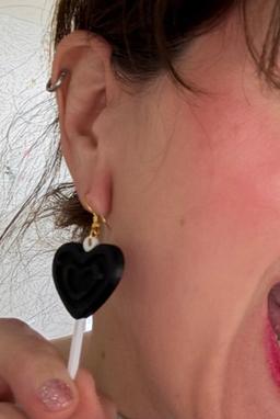Heart Lollipop Earrings - Sweet 3D Printed Dangle Earrings - Cute Valentine's Day Jewelry - Lightweight Statement Earrings 15