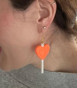 Heart Lollipop Earrings - Sweet 3D Printed Dangle Earrings - Cute Valentine's Day Jewelry - Lightweight Statement Earrings 7