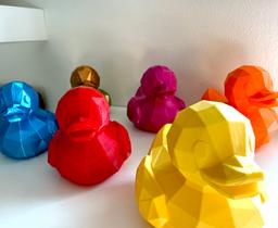 Low Poly Duck 3D Printed Geometric Rubber Ducky Decor - Modern Minimalist Bathroom Figurine Gift 21