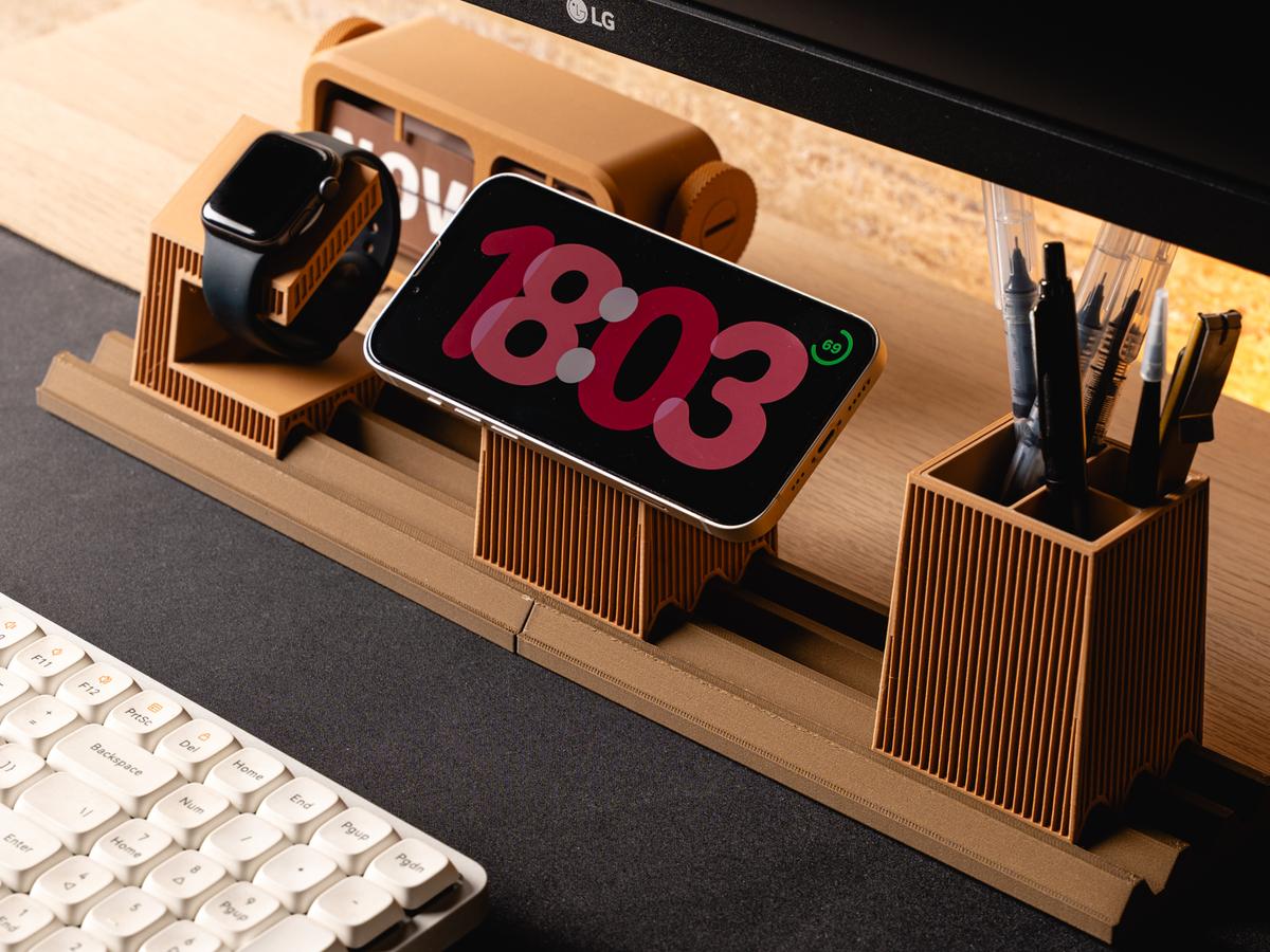 Moku Modular Desk Organizer Set - MagSafe iPhone Stand Apple Watch Holder Pen Cup - Japandi Desk Accessories 3D Printed PLA