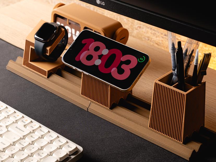 Moku Modular Desk Organizer Set - MagSafe iPhone Stand Apple Watch Holder Pen Cup - Japandi Desk Accessories 3D Printed PLA