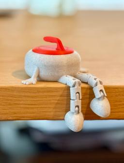 New! Curling Stone Buddy - 3D Printed Articulated Flexi Desk Figure - Winter Sports Decor - Custom Colors Available 6