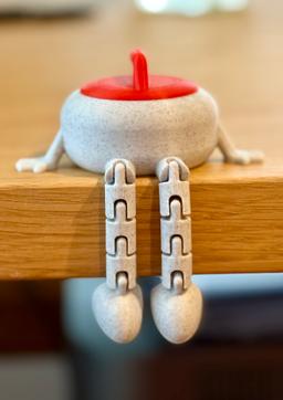 New! Curling Stone Buddy - 3D Printed Articulated Flexi Desk Figure - Winter Sports Decor - Custom Colors Available 7