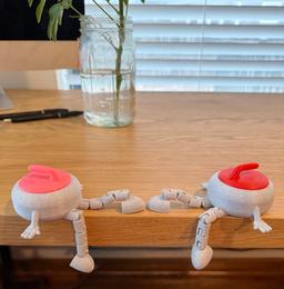New! Curling Stone Buddy - 3D Printed Articulated Flexi Desk Figure - Winter Sports Decor - Custom Colors Available 8