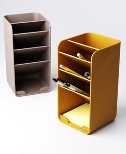 Modern Tiered Desk Organizer | 3D Printed Pen Holder | Minimalist Office Accessory | Desktop Storage 2