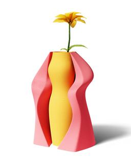 Modern Wave Vase 3D Printed | Two-Piece Sculptural Flower Vase | Colorful Home Decor | Housewarming Gift | Dopamine Decor 2