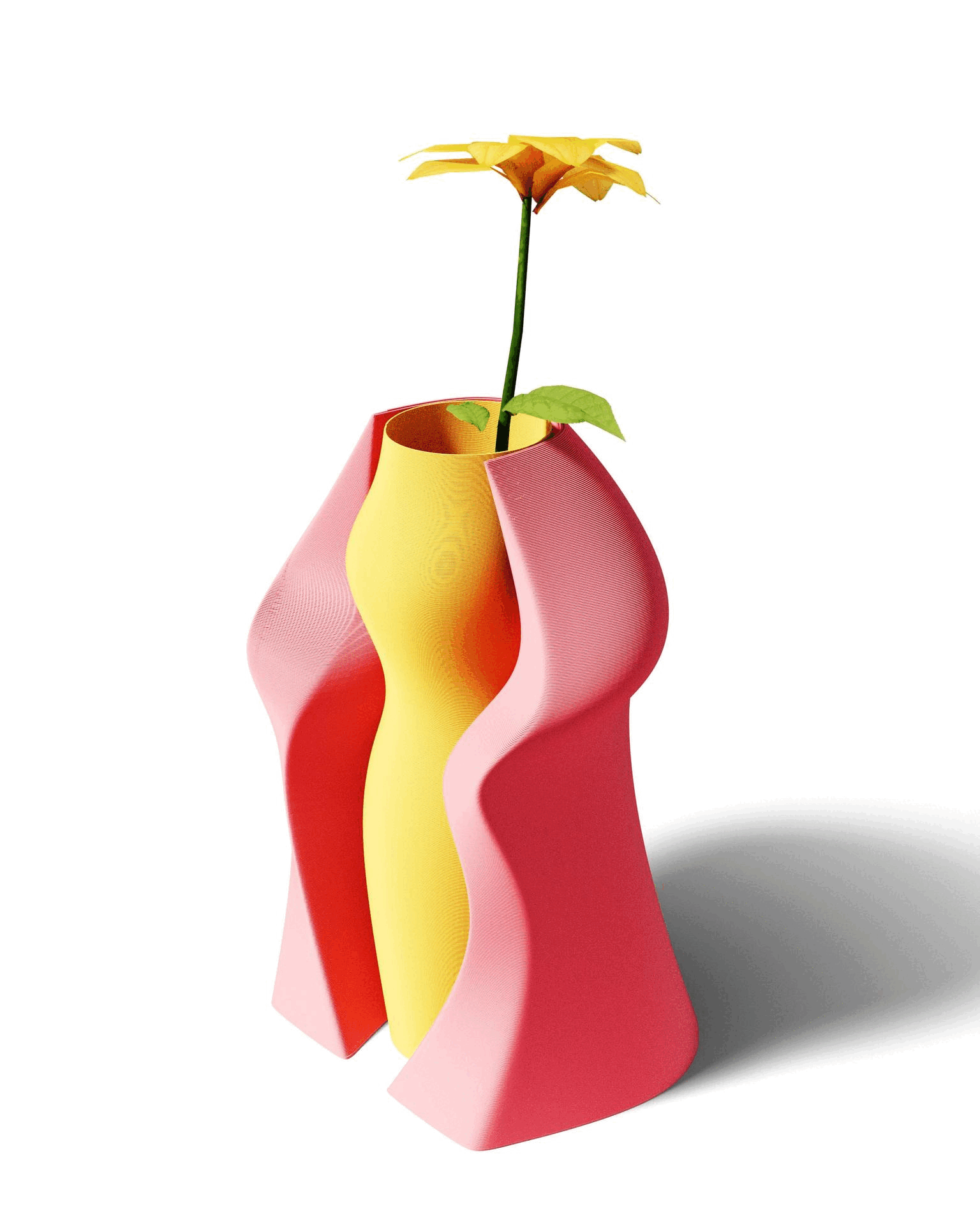 Modern Wave Vase 3D Printed | Two-Piece Sculptural Flower Vase | Colorful Home Decor | Housewarming Gift | Dopamine Decor 4