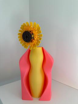 Modern Wave Vase 3D Printed | Two-Piece Sculptural Flower Vase | Colorful Home Decor | Housewarming Gift | Dopamine Decor 8
