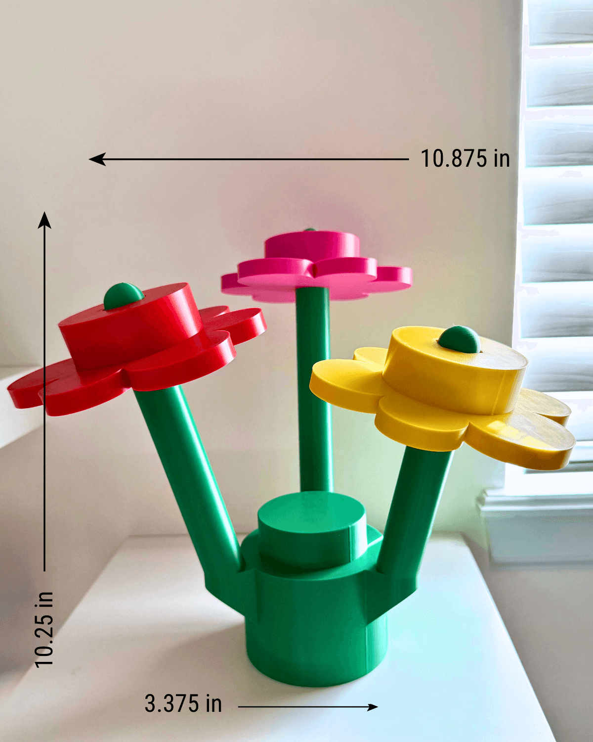 XL Block Flower Bouquet | 3D Printed Decorative Flowers | Build Your Own Display | Home Decor Gift