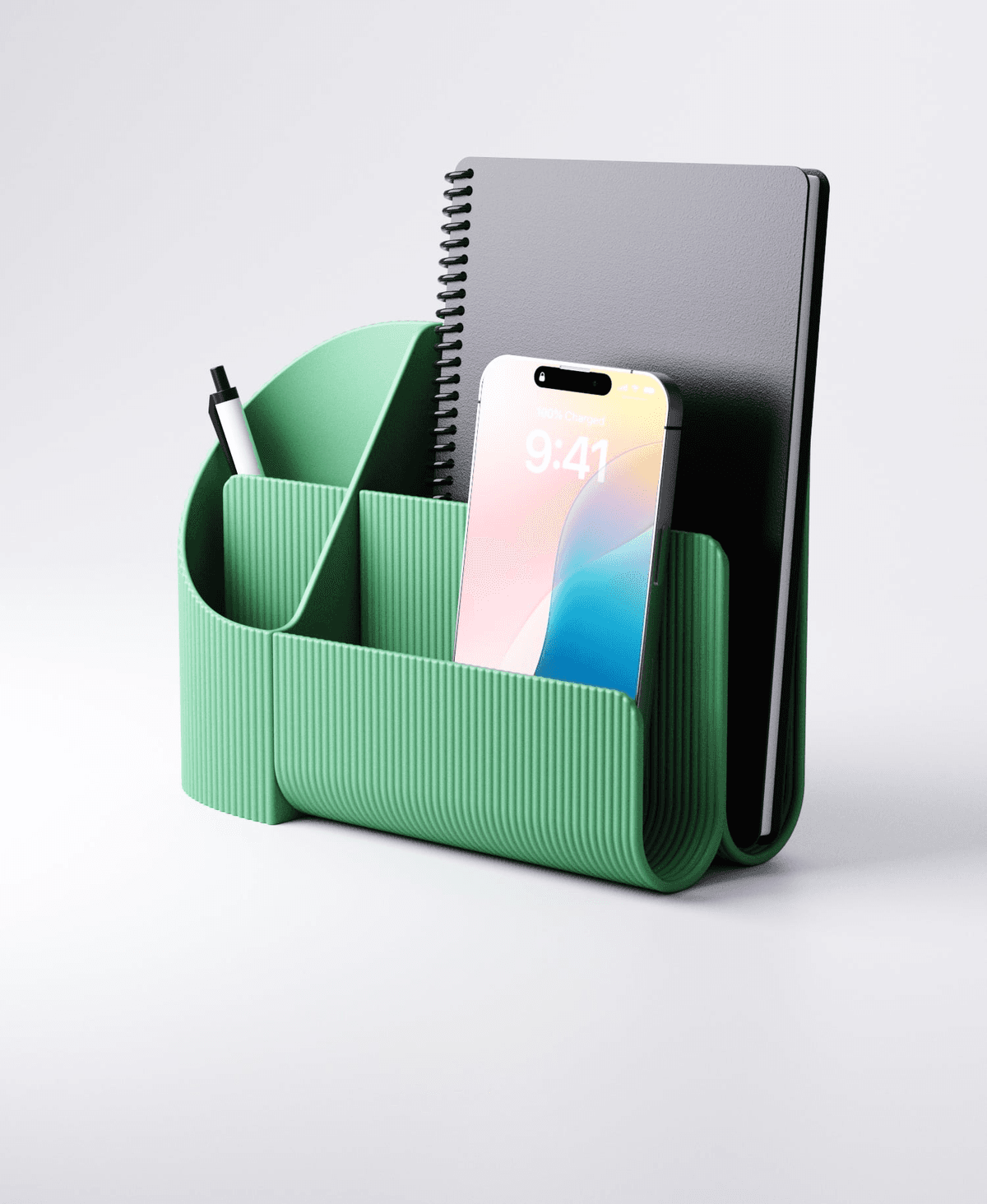 Modern Desk Organizer 3D Printed | Phone Holder Pen Holder | Minimalist Office Storage | Multiple Colors Available