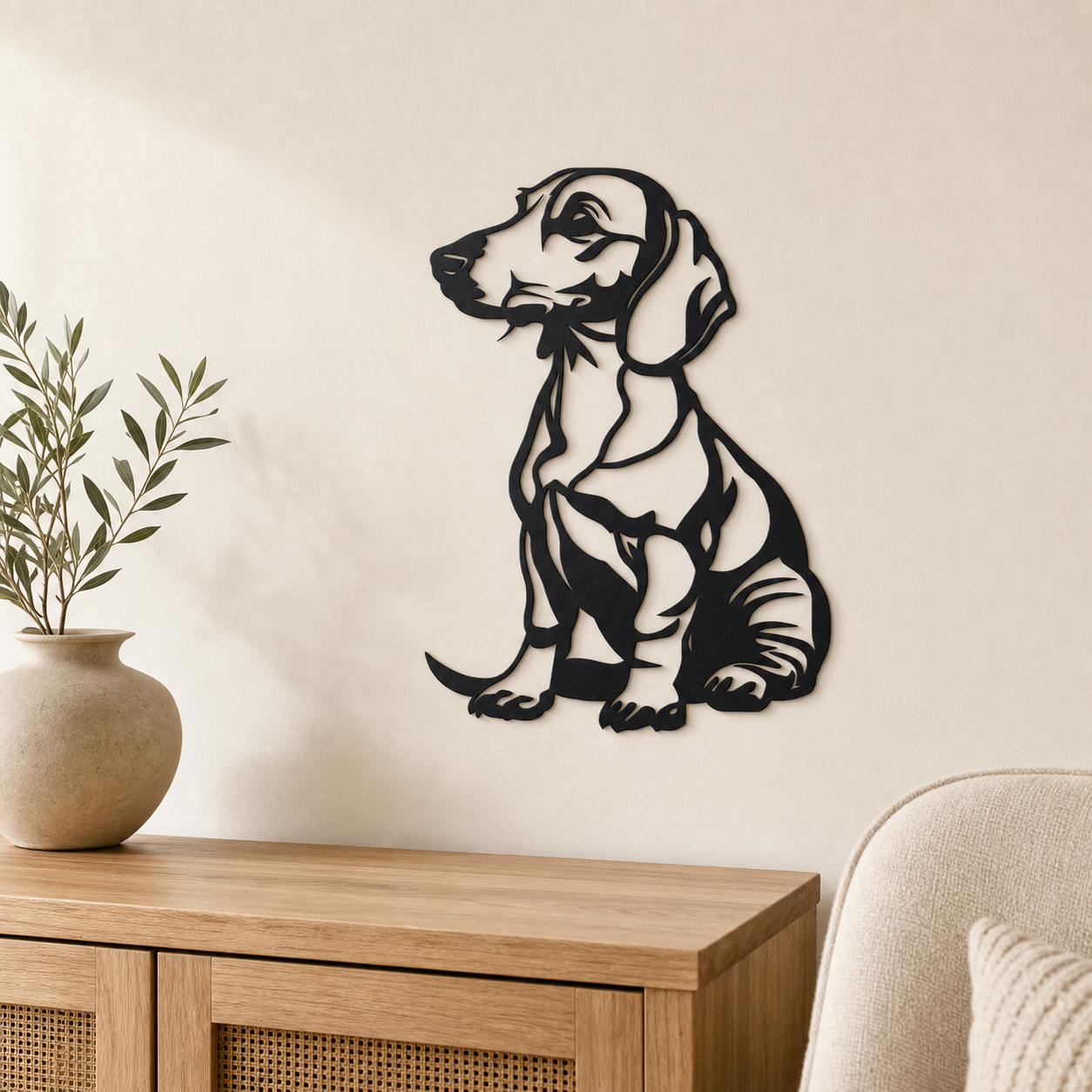 Dachshund Wall Art — Modern Line Art Wiener Dog Silhouette