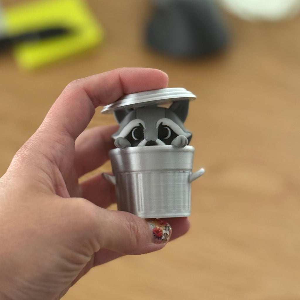 Sully the Trash Panda — Raccoon Clicker Desk Buddy | 3D Printed Figurine