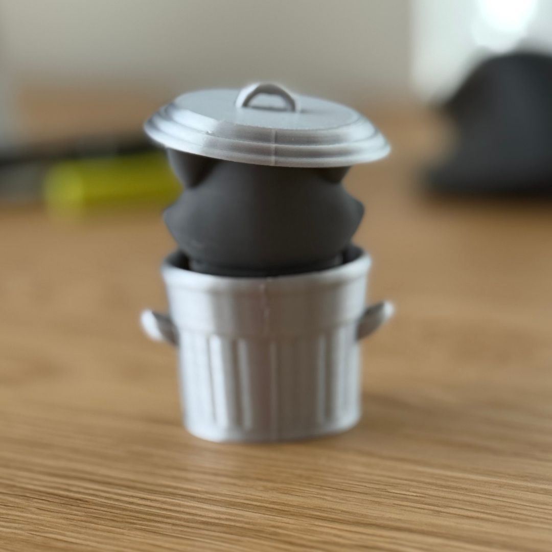 Sully the Trash Panda — Raccoon Clicker Desk Buddy | 3D Printed Figurine
