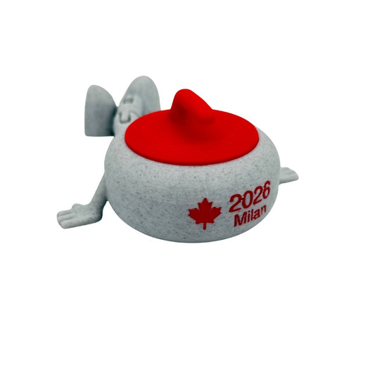 Personalized Curling Stone Buddy | Articulated Flexi Figure | Custom Curling Gift