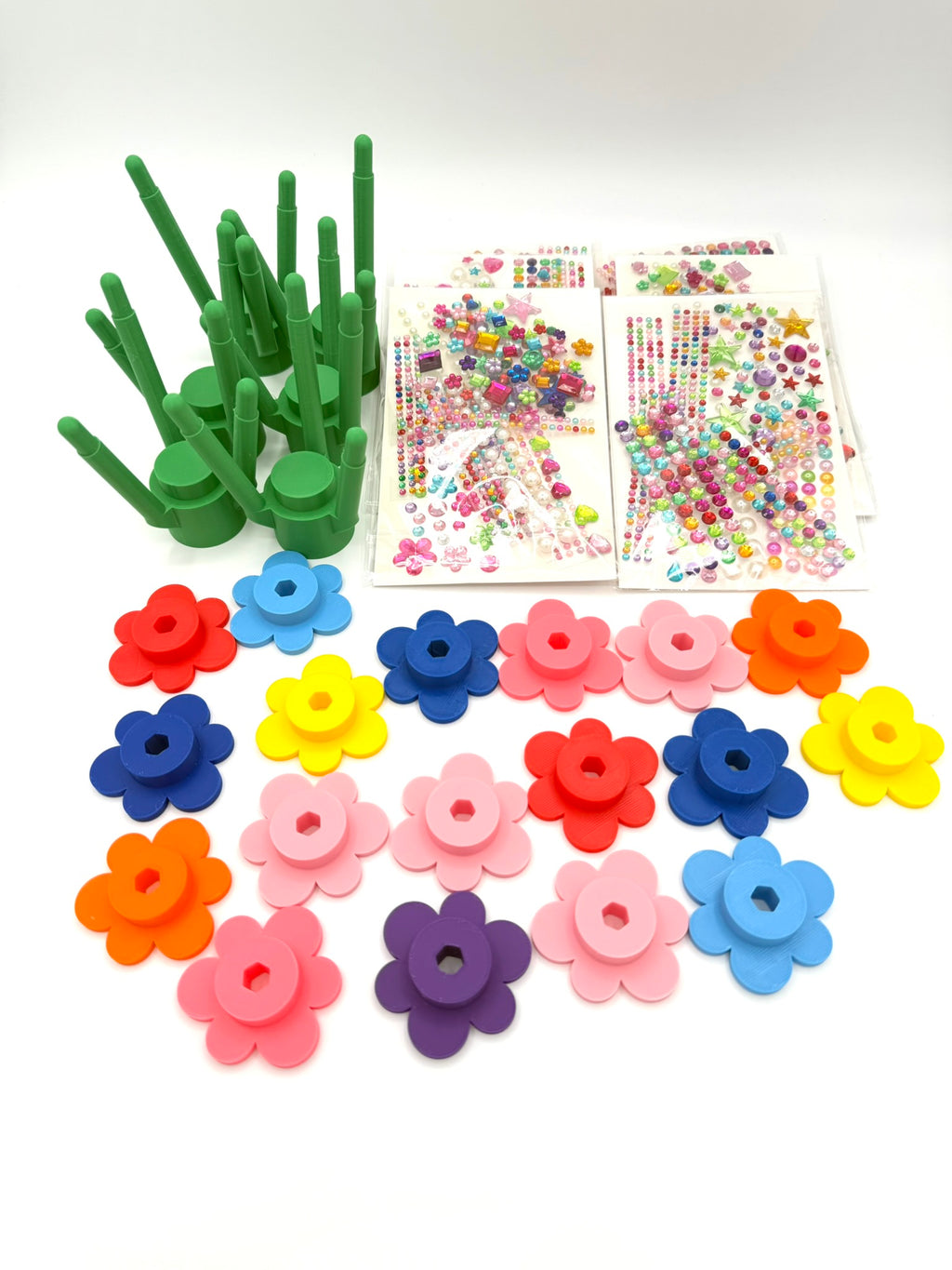 Gem Blossoms | DIY Mini Brick Flower Bouquet Kit with Gem Stickers
