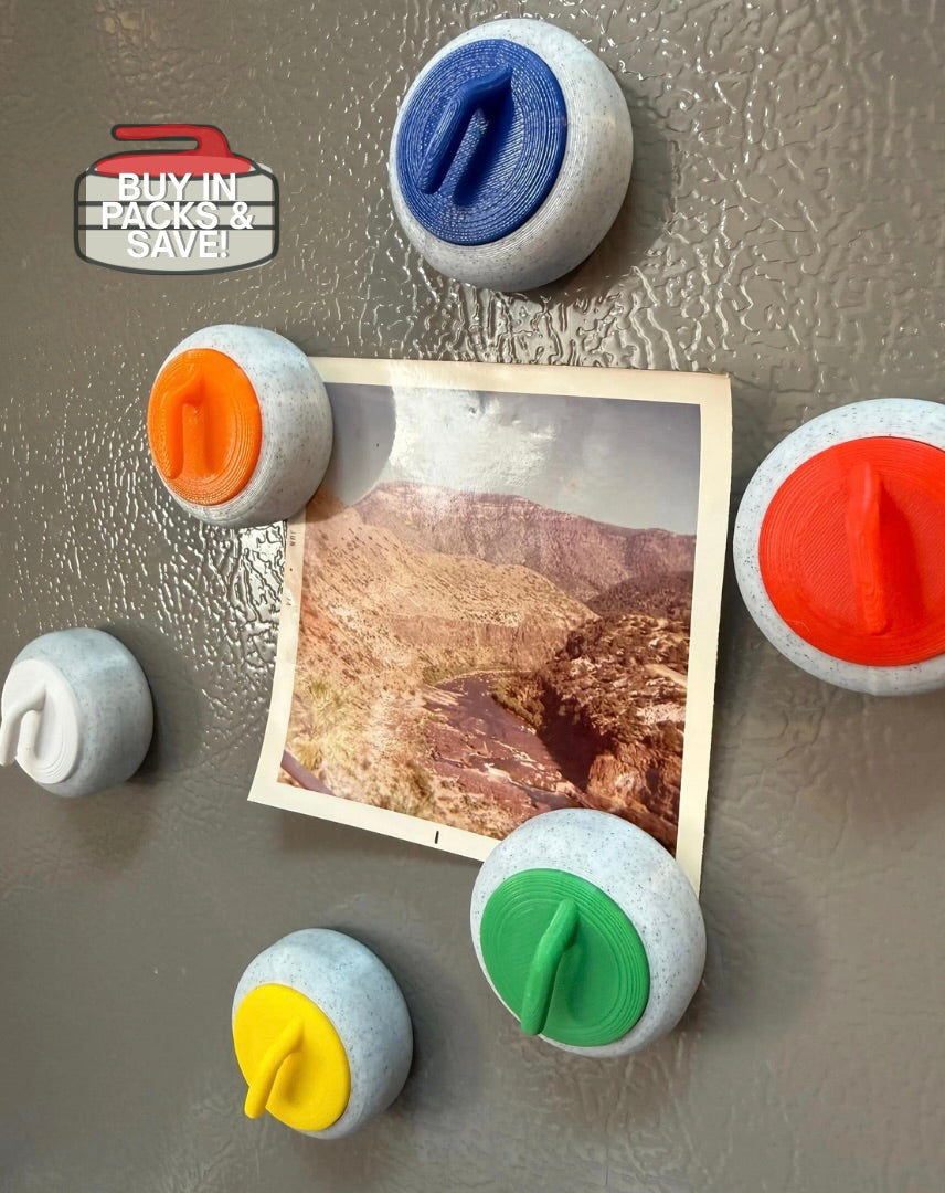 Curling Stone Magnets — Handcrafted Fridge Magnets | Set of 6
