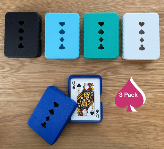 3 Pack Playing Card Case | 3D Printed Poker Deck Holder | Custom Colors