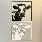 Cow Face Wall Art — Modern Farmhouse Cattle Silhouette