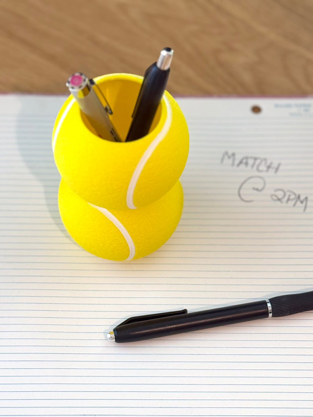 Tennis Ball Pen Holder — Stacked Tennis Ball Desk Organizer | Handmade