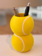 Tennis Ball Pen Holder — Stacked Tennis Ball Desk Organizer | Handmade