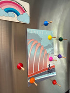 Plunger Fridge Magnets Set of 6, Novelty Toilet Plunger Magnet Gift, Funny Kitchen Decor, Choose Your Colors, Handmade USA