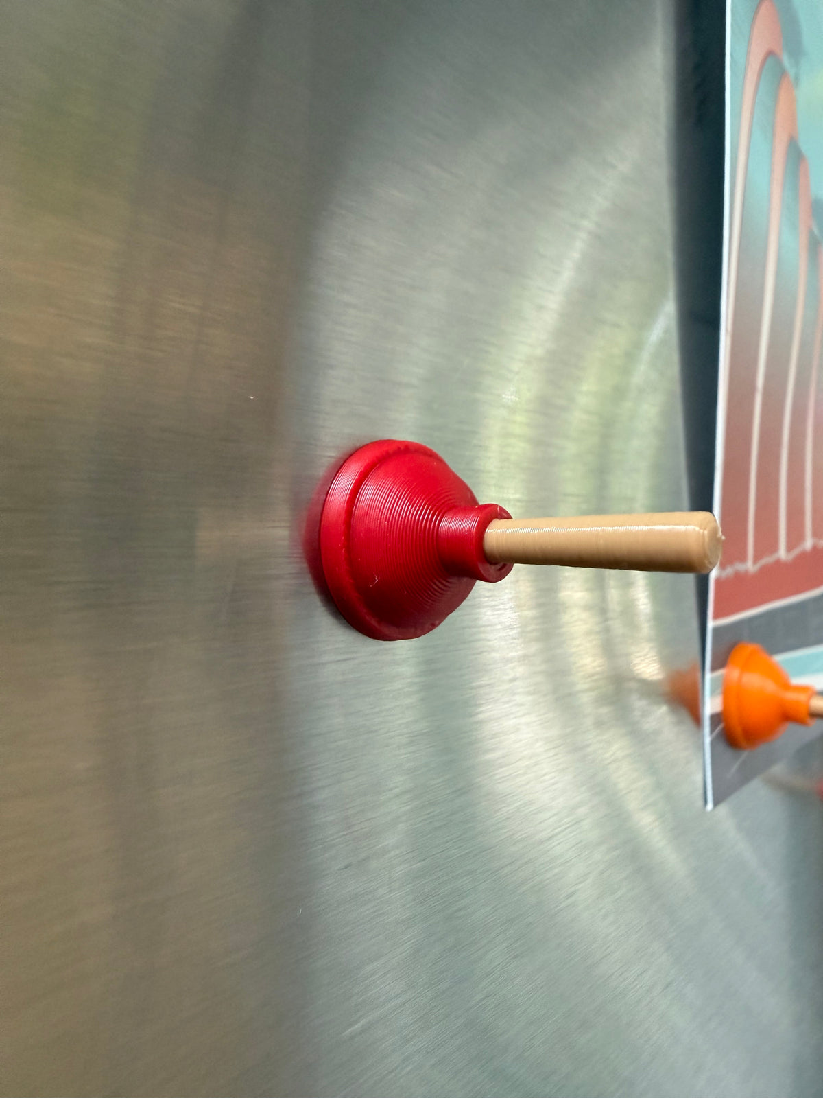 Plunger Fridge Magnets Set of 6, Novelty Toilet Plunger Magnet Gift, Funny Kitchen Decor, Choose Your Colors, Handmade USA