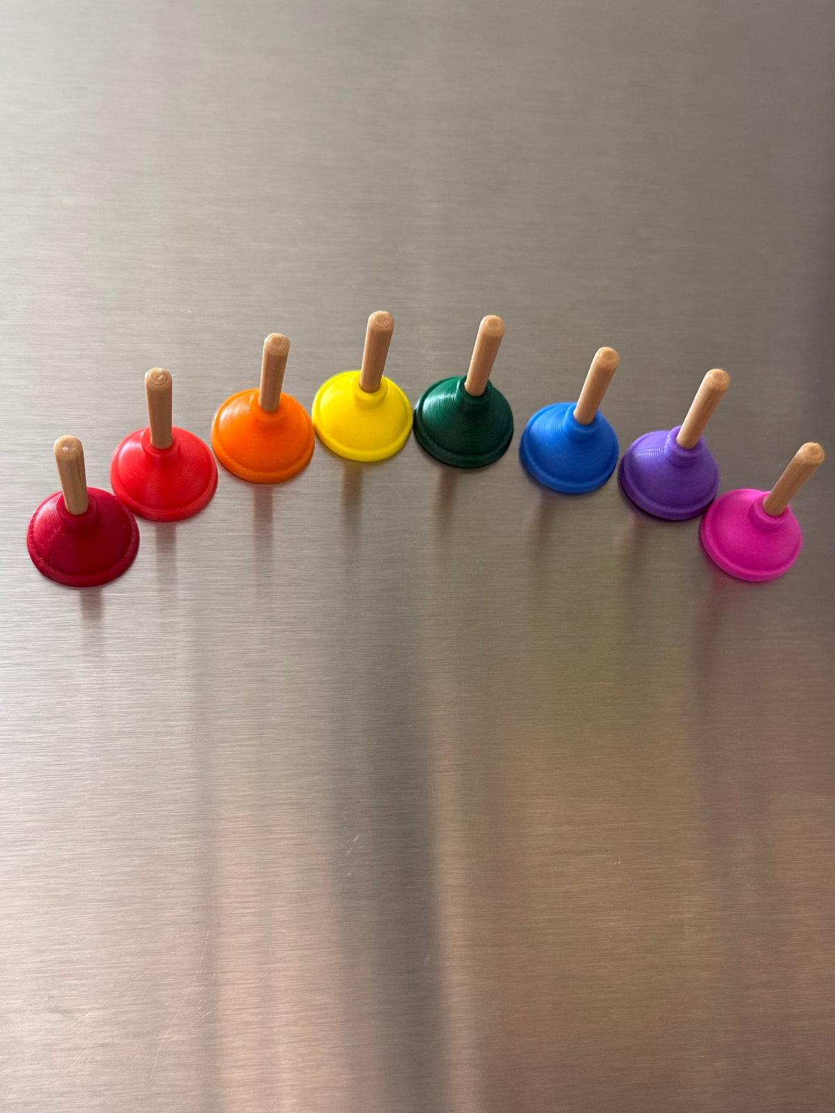 Plunger Fridge Magnets Set of 6, Novelty Toilet Plunger Magnet Gift, Funny Kitchen Decor, Choose Your Colors, Handmade USA