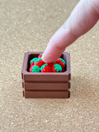 Strawberry Crate Fidget Toy, Miniature Fruit Crate Clicker, Cute Strawberry Basket Decor, Fun Desk Toy Gift, Handmade USA