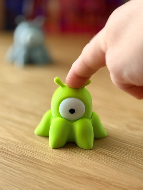 Alien Fidget Clicker, One Eye Monster Fidget Toy, Clicky Fidget Alien Figurine, Desk Toy Gift for Kids Adults, Handmade in USA