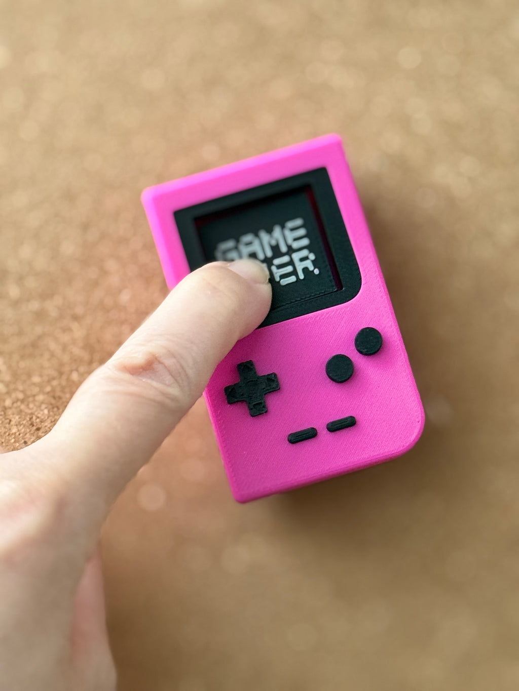 Retro Gameboy Fidget Clicker, Personalized Screen Text, Clicky Mechanical Switch Sensory Toy, Handmade USA Fidget Gift for Gamers