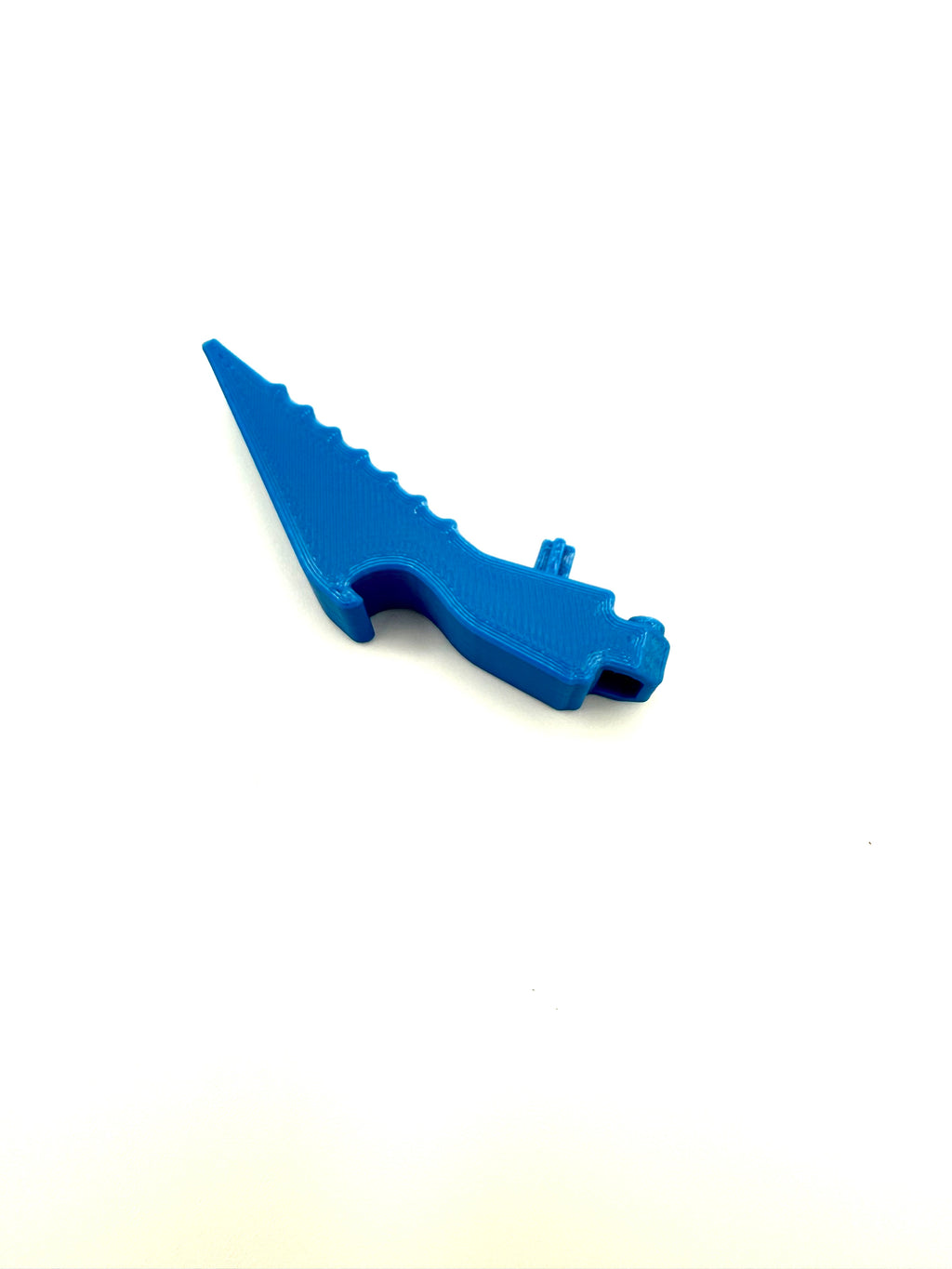 Blue plastic tool on a white background