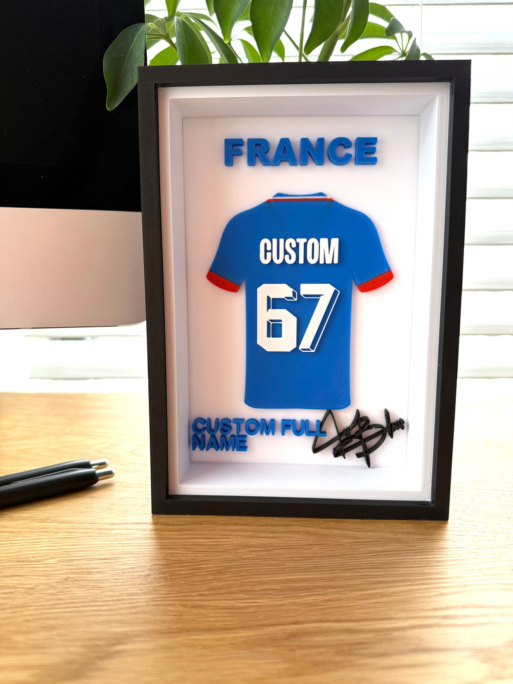 Mini Soccer Jersey Frame | France, Argentina, Brazil | 3D Printed
