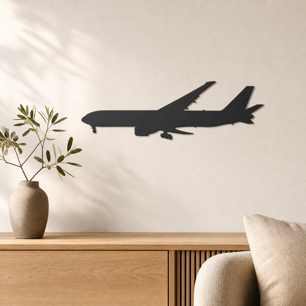 Airplane Wall Art — Boeing 777 Line Silhouette | 2 Sizes