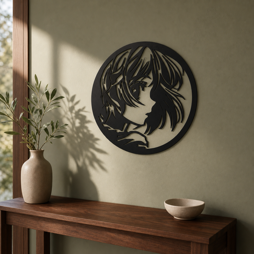 Anime Girl Face Wall Art