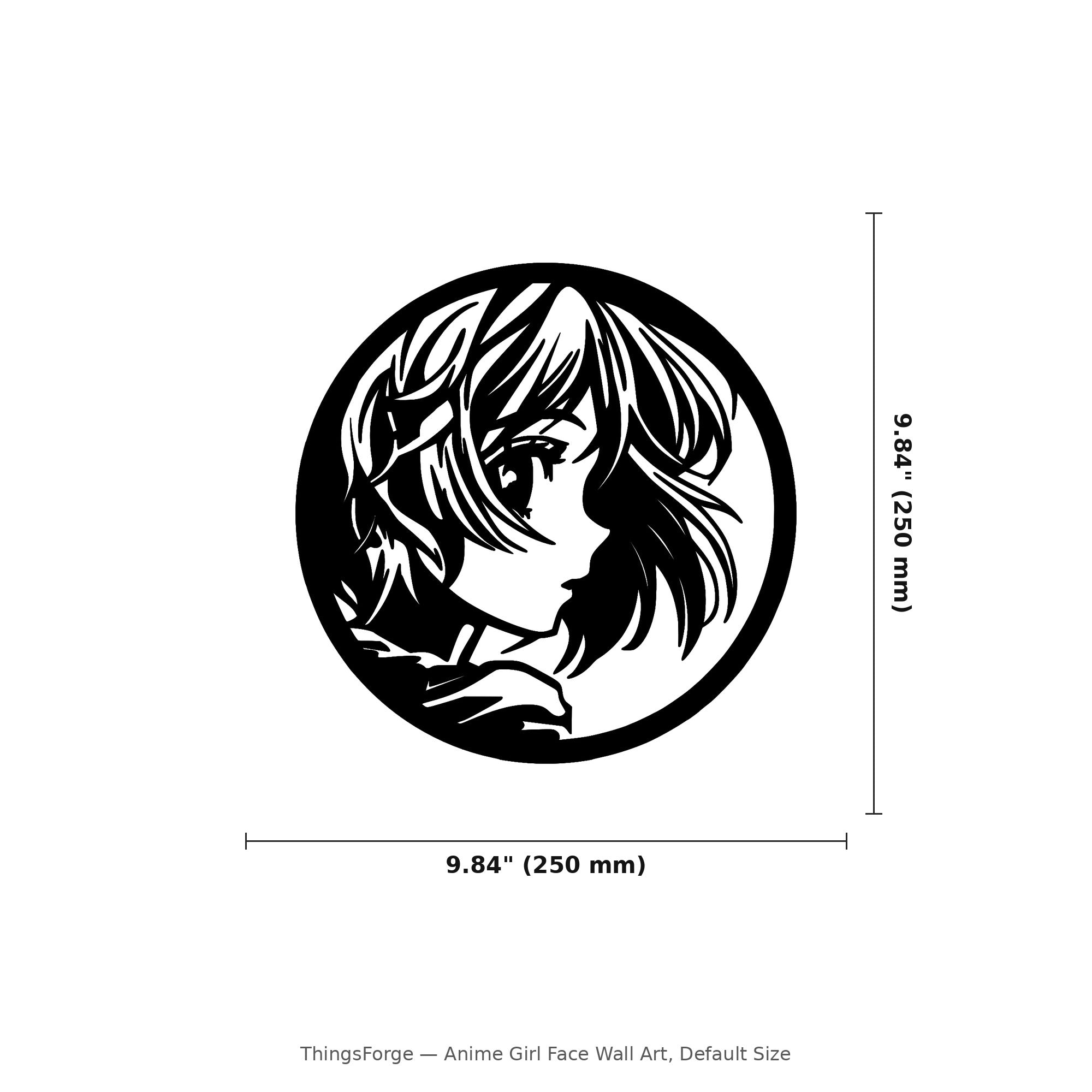 Anime Girl Face Wall Art