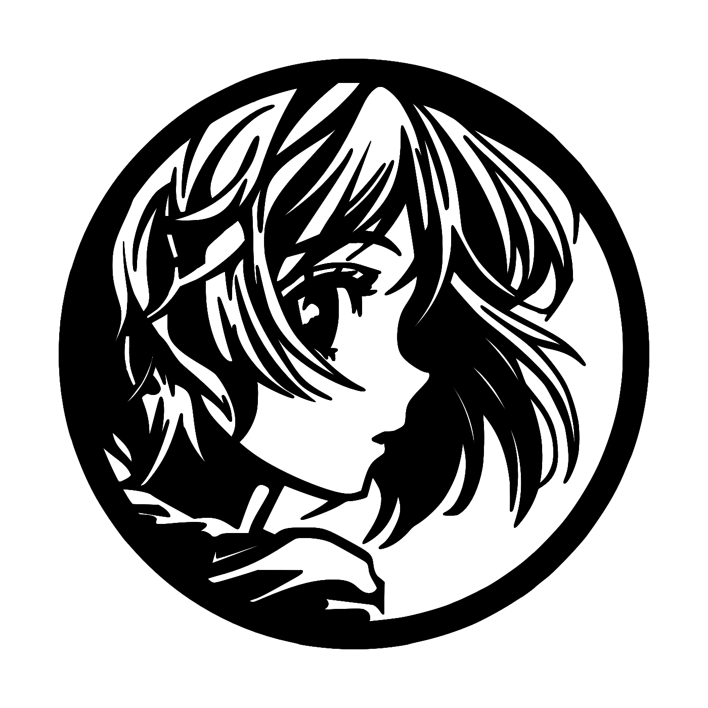 Anime Girl Face Wall Art