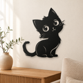 Baby Cat Wall Art — Cute Cartoon Kitten Silhouette | 2 Sizes