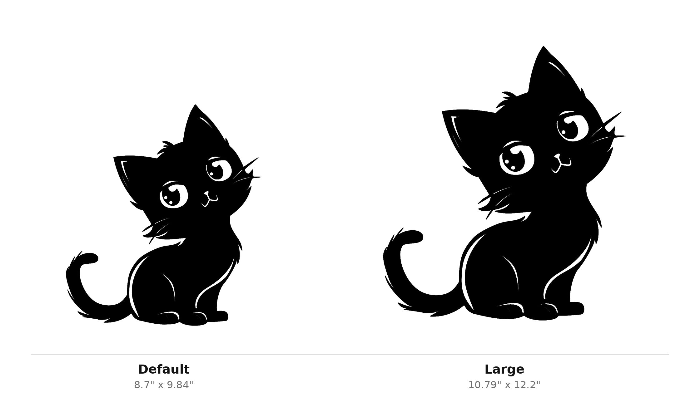 Baby Cat Wall Art — Cute Cartoon Kitten Silhouette | 2 Sizes