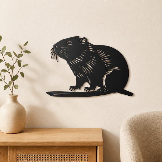Beaver Wall Art — Detailed Wildlife Silhouette | 2 Sizes