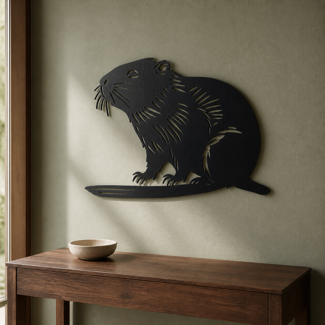 Beaver Wall Art — Detailed Wildlife Silhouette | 2 Sizes